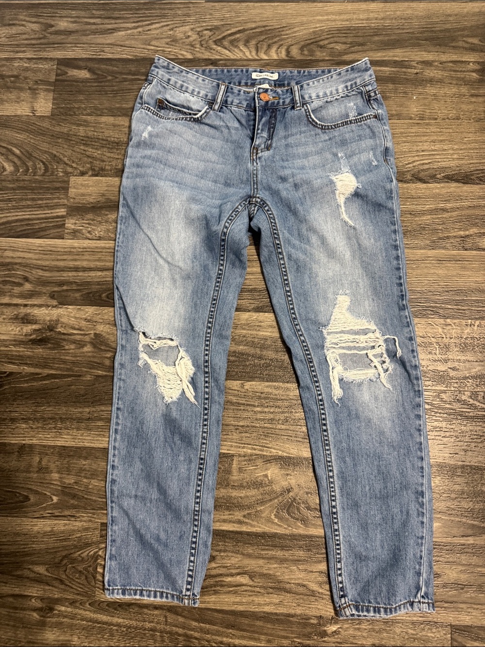 Billabong Light Blue Distressed Boyfriend Jeans